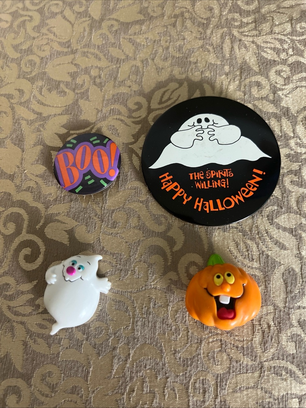 Lot Of 4 Halloween Pins Brooches Pumpkin Ghost Fall Autumn Accessories